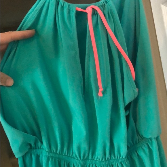 Gently used mint green with coral straps dress. - Picture 4 of 5